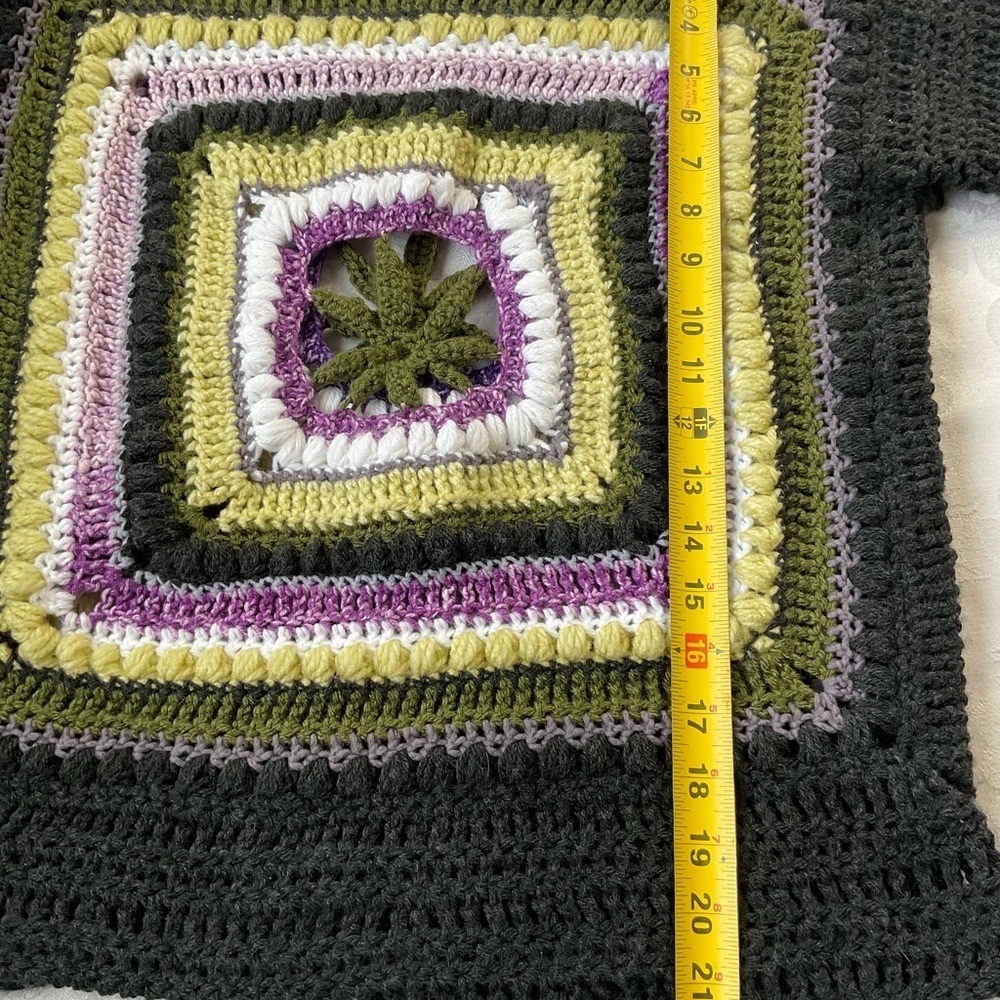 Handmade Crochet Granny Square Sweater Boho Fairycore WItchy Top S/M - Picture 6 of 7